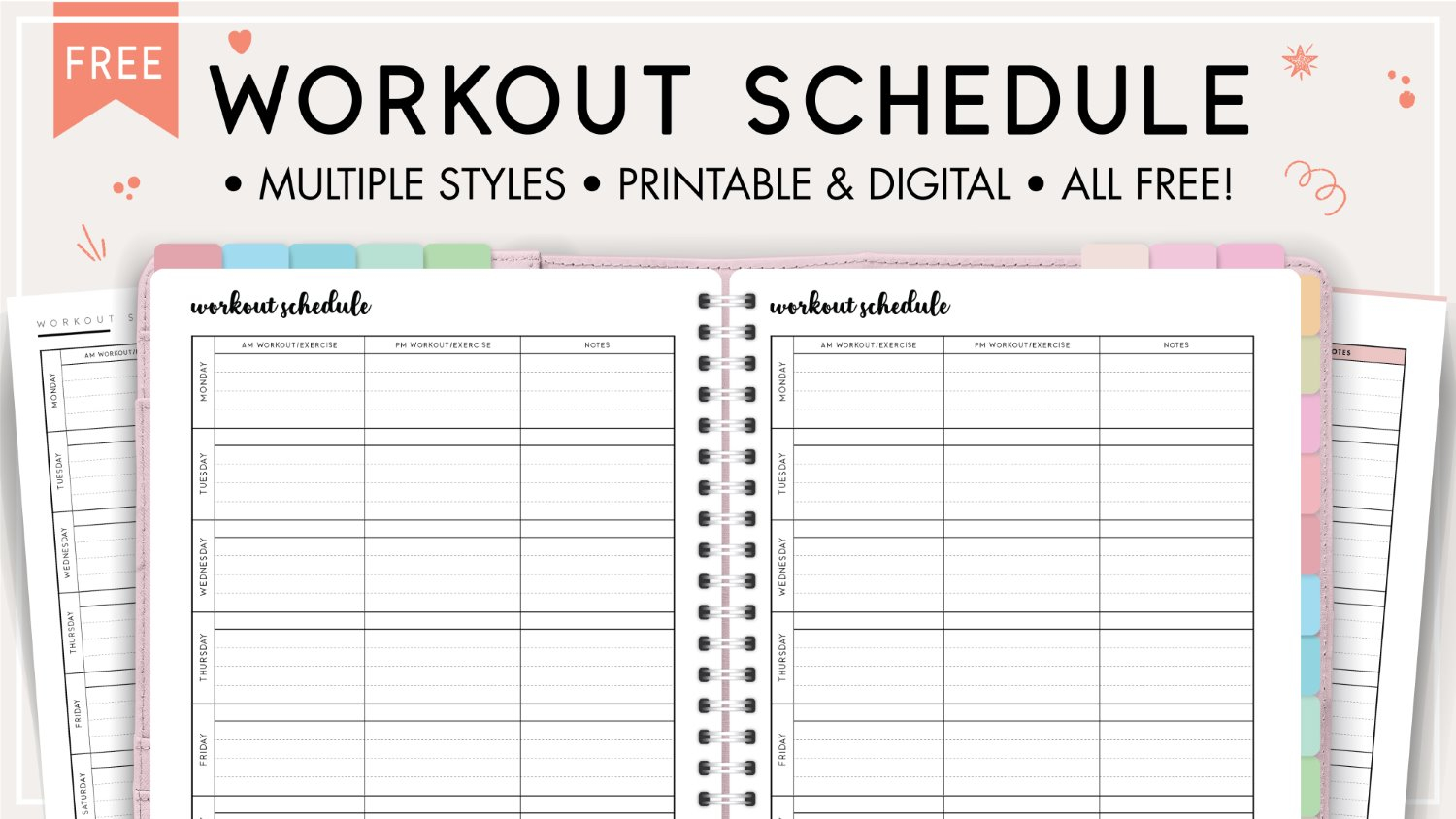 Free Printable Workout Schedule Template - World Of Printables for Free Printable Workout Calendar 2024
