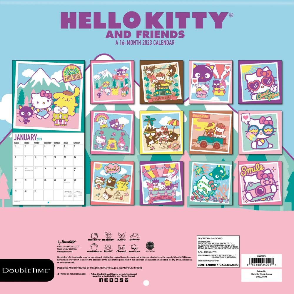 Hello Kitty - New 2023 Wall Calendar for Hello Kitty Calendar Printable 2024