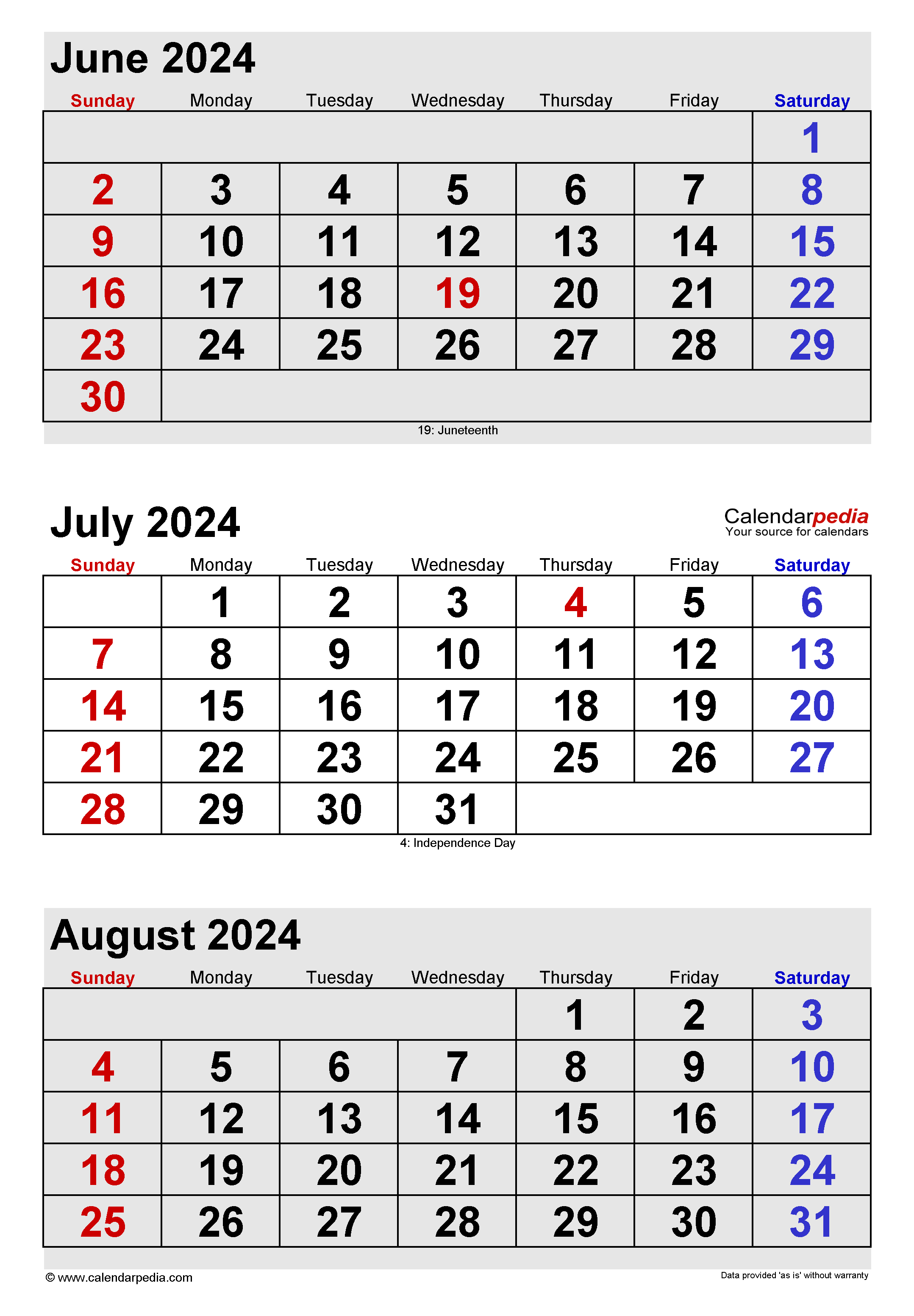 July 2024 Calendar | Templates For Word, Excel And Pdf for Printable Calendar For June July And August 2024