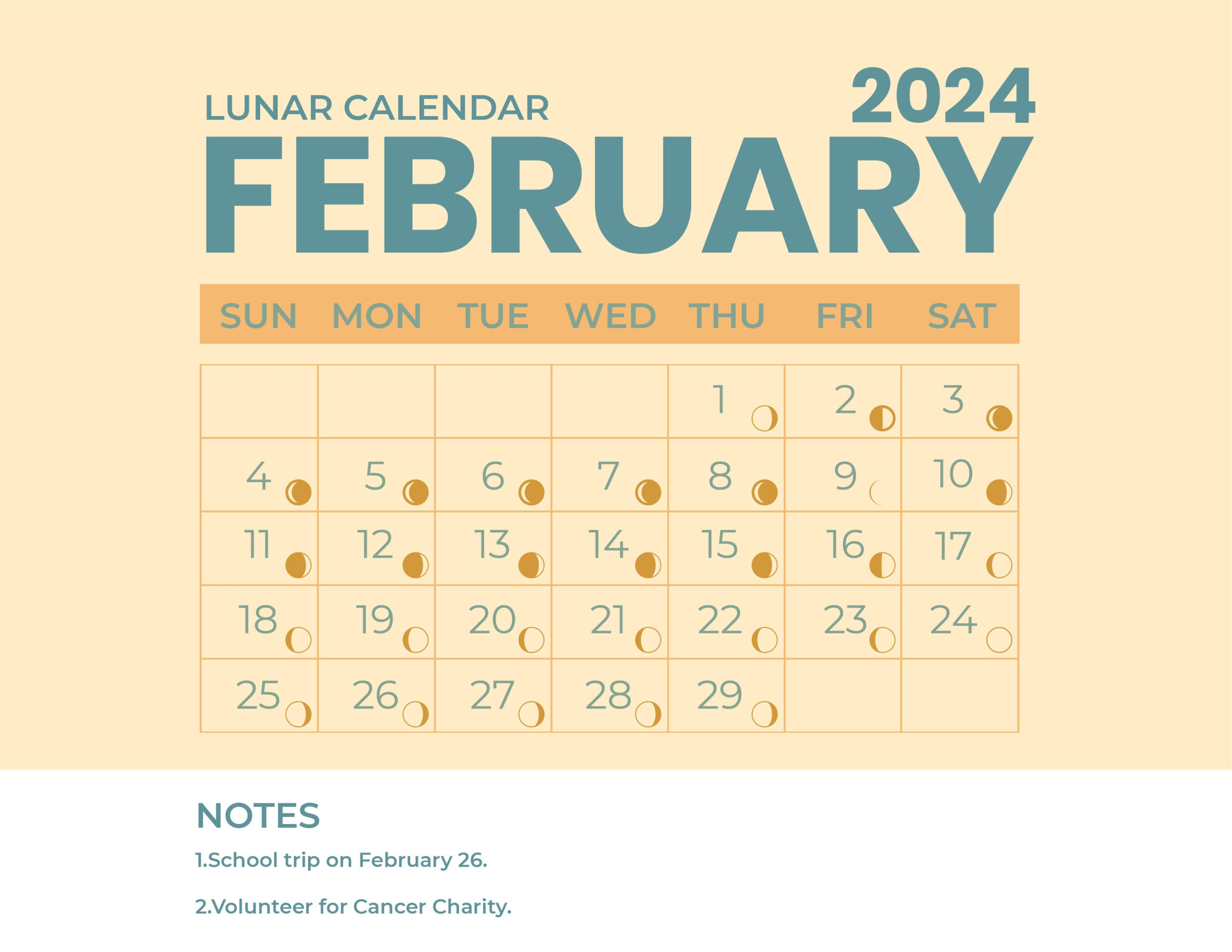 Lunar Calendar February 2024 - Download In Word, Illustrator, Eps for Printable Chinese Lunar Calendar 2024