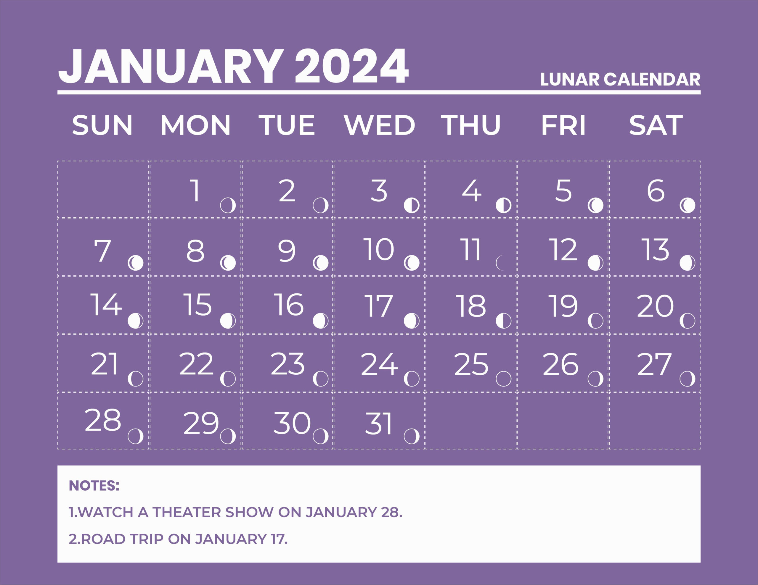 Lunar Calendar January 2024 - Word, Illustrator, Eps, Svg, Jpg for Chinese Calendar 2024 Printable