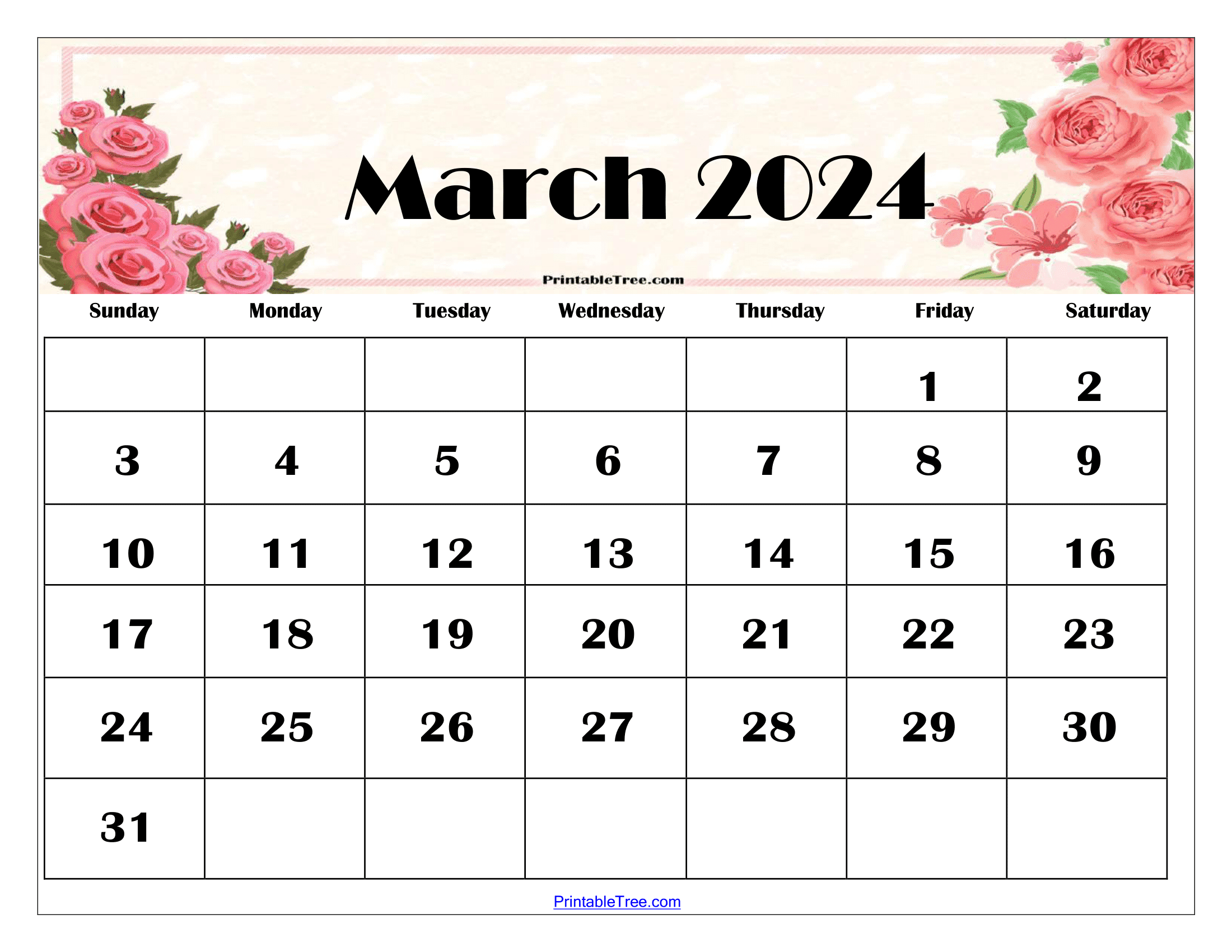 March 2024 Calendar Printable Pdf With Holidays Template Free for March 2024 Calendar Printable Cute