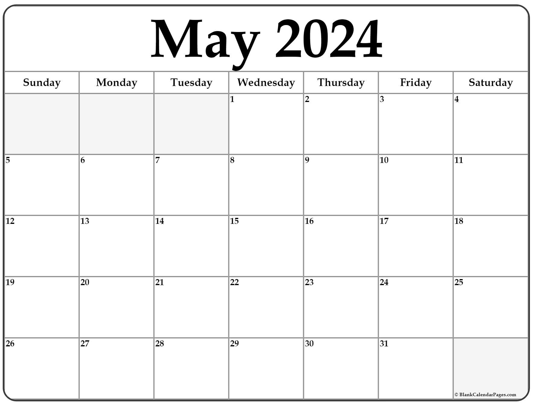 May 2024 Calendar | Free Printable Calendar for Free May Printable Calendar 2024