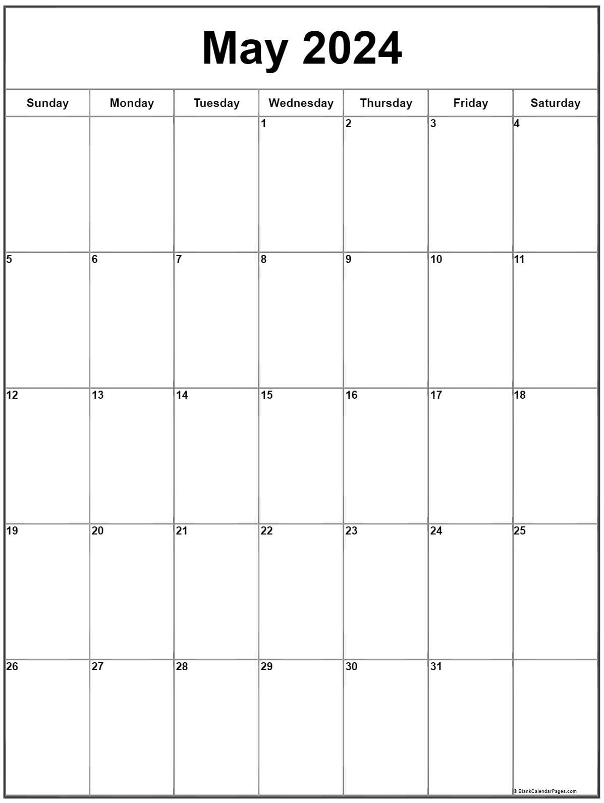 May 2024 Calendar Printable Vertical | Printable Calendar 2024