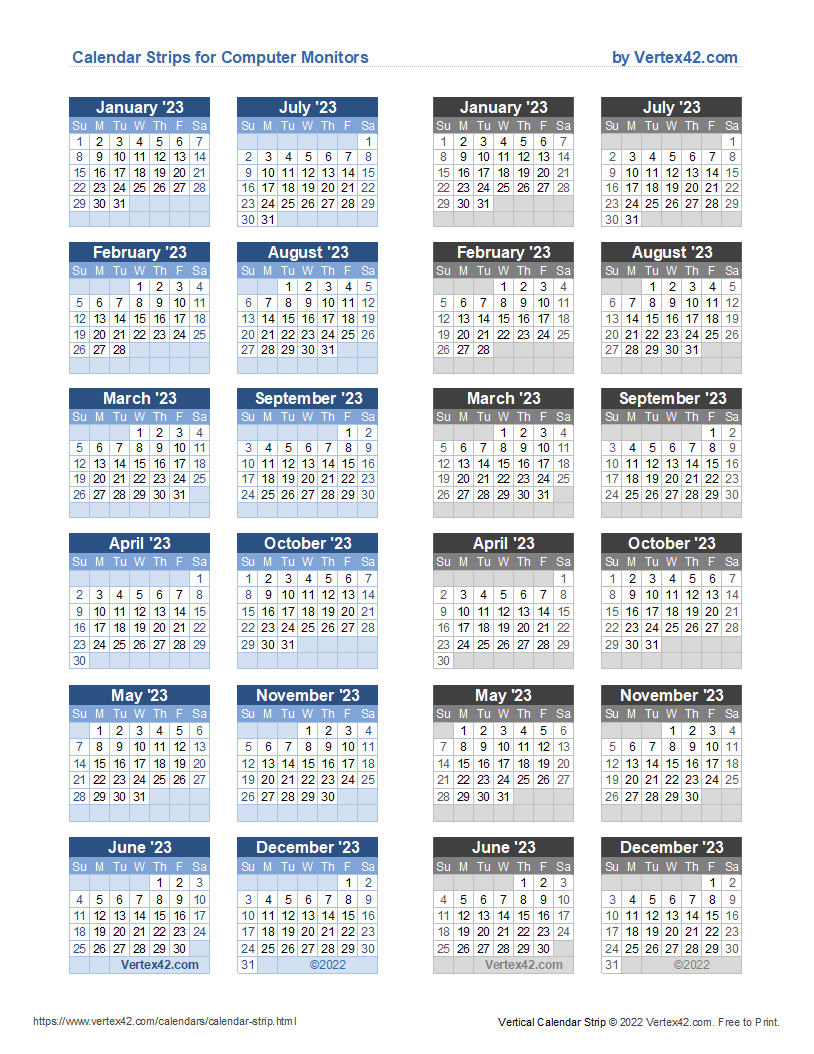 Monitor Calendar Strip Template for Free Printable Calendar Strip 2024