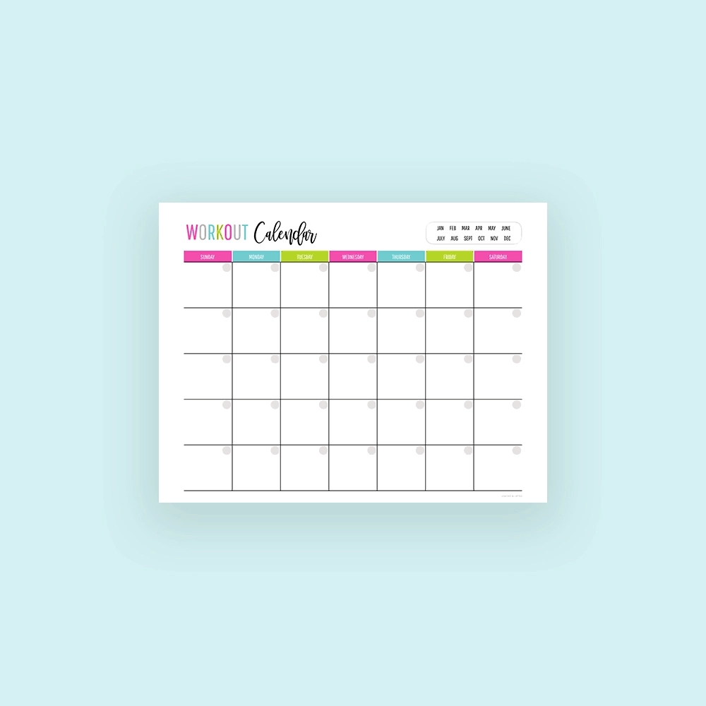 2024 Workout Calendar Printable Printable Calendar 2024