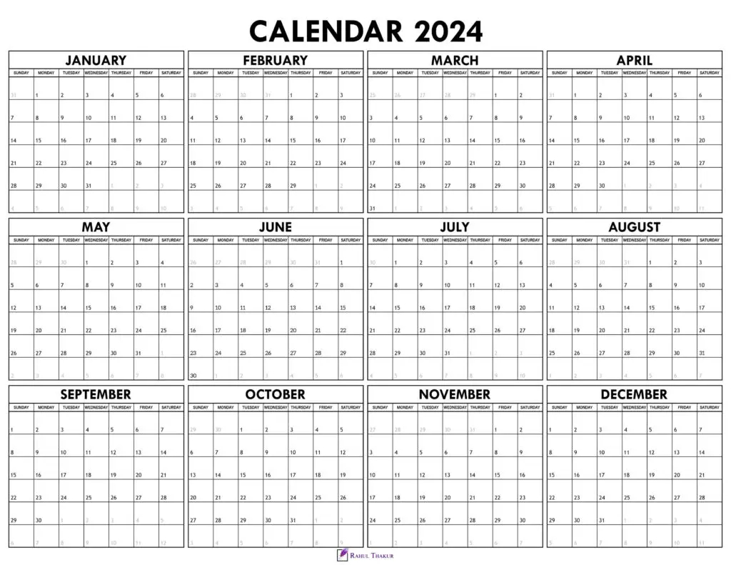 Printable 2024 And 2024 Calendar 