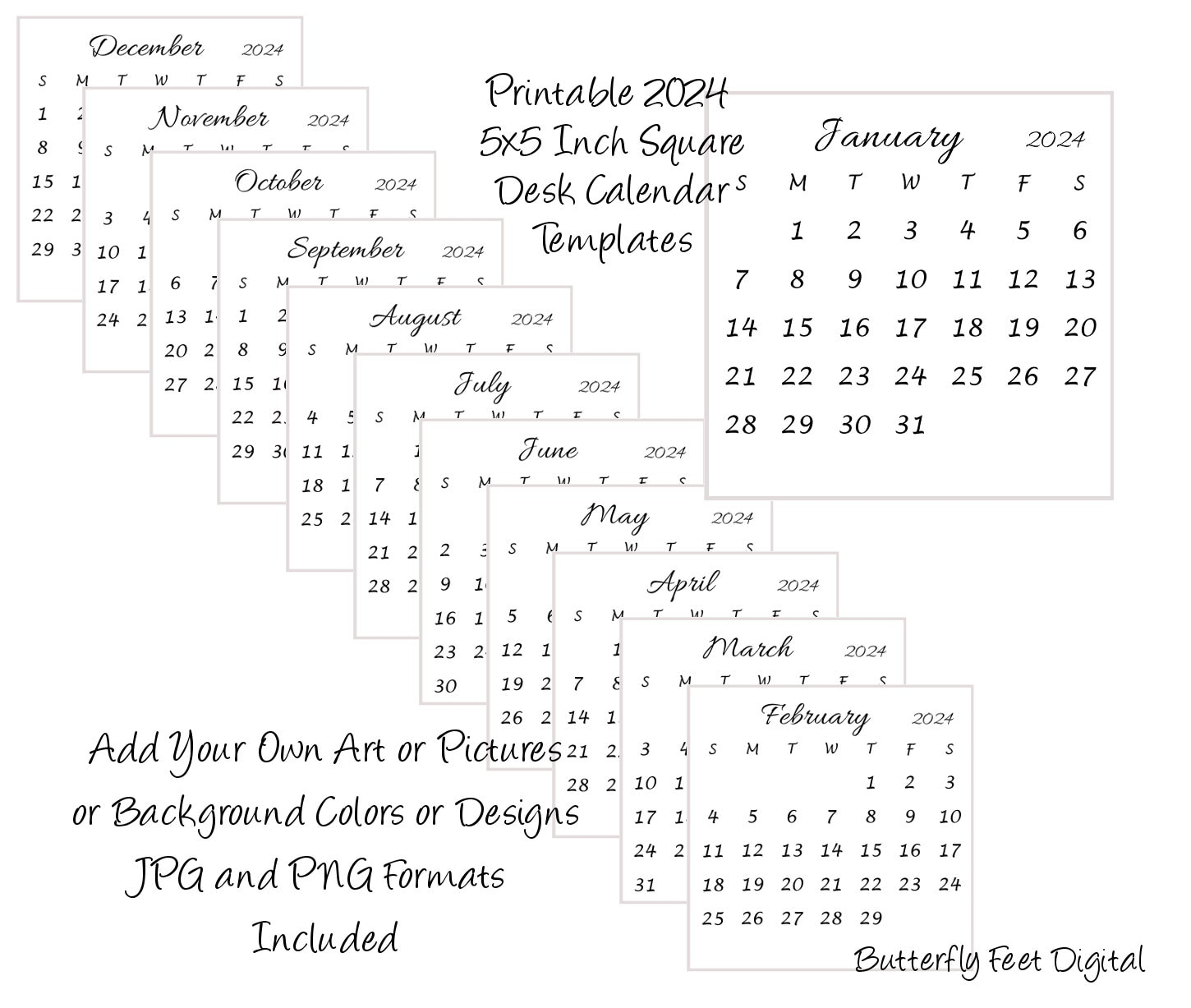 Mini Desk Calendar 2024 Printable Printable Calendar 2024