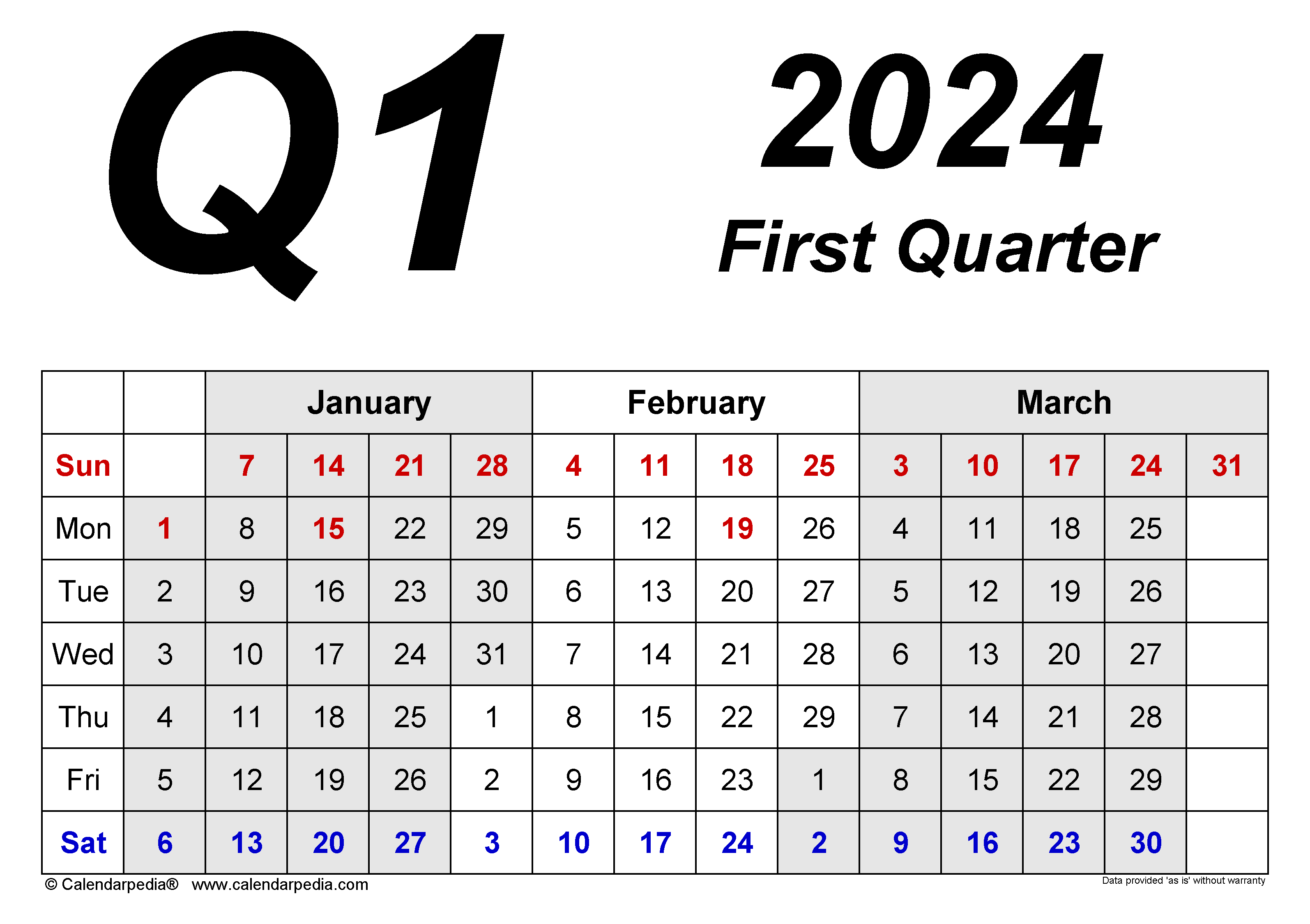 Quarterly Calendars 2024 - Free Printable Pdf Templates for 2024 Calendar Printable Quarterly