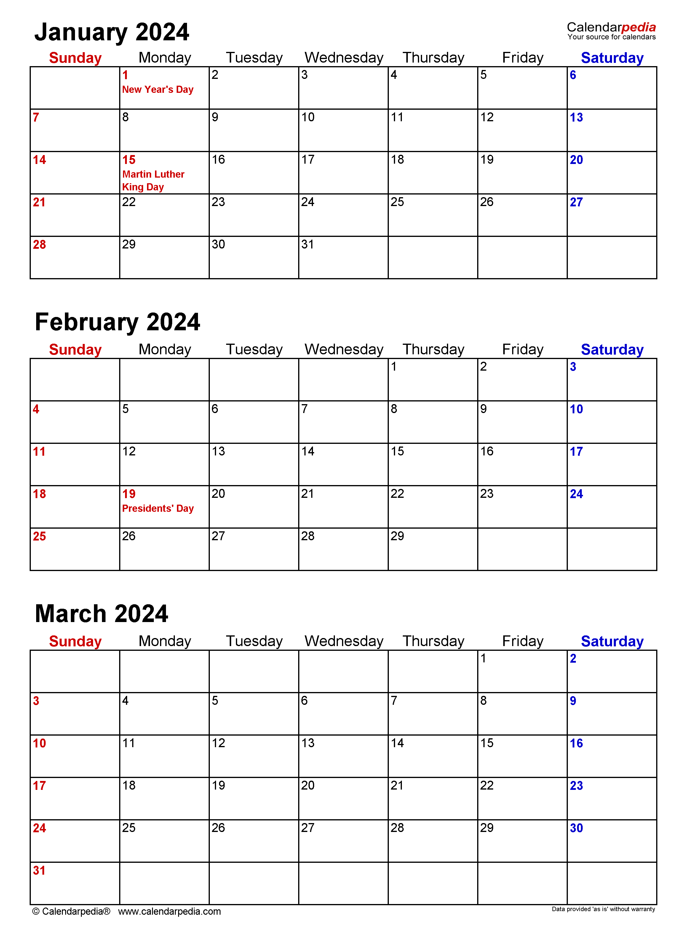 Quarterly Calendars 2024 - Free Printable Pdf Templates for 2024 Q1 Calendar Printable