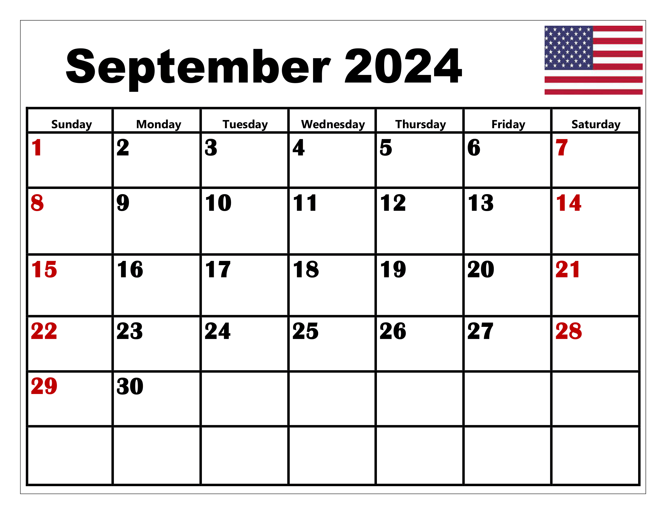 September 2024 Calendar Printable Pdf With Holidays for Free Printable September 2024 Calendar With Holidays