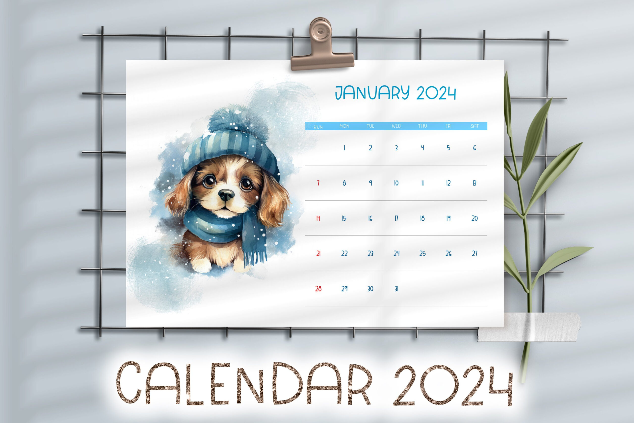 Free Printable Dog Calendar 2024 Printable Calendar 2024