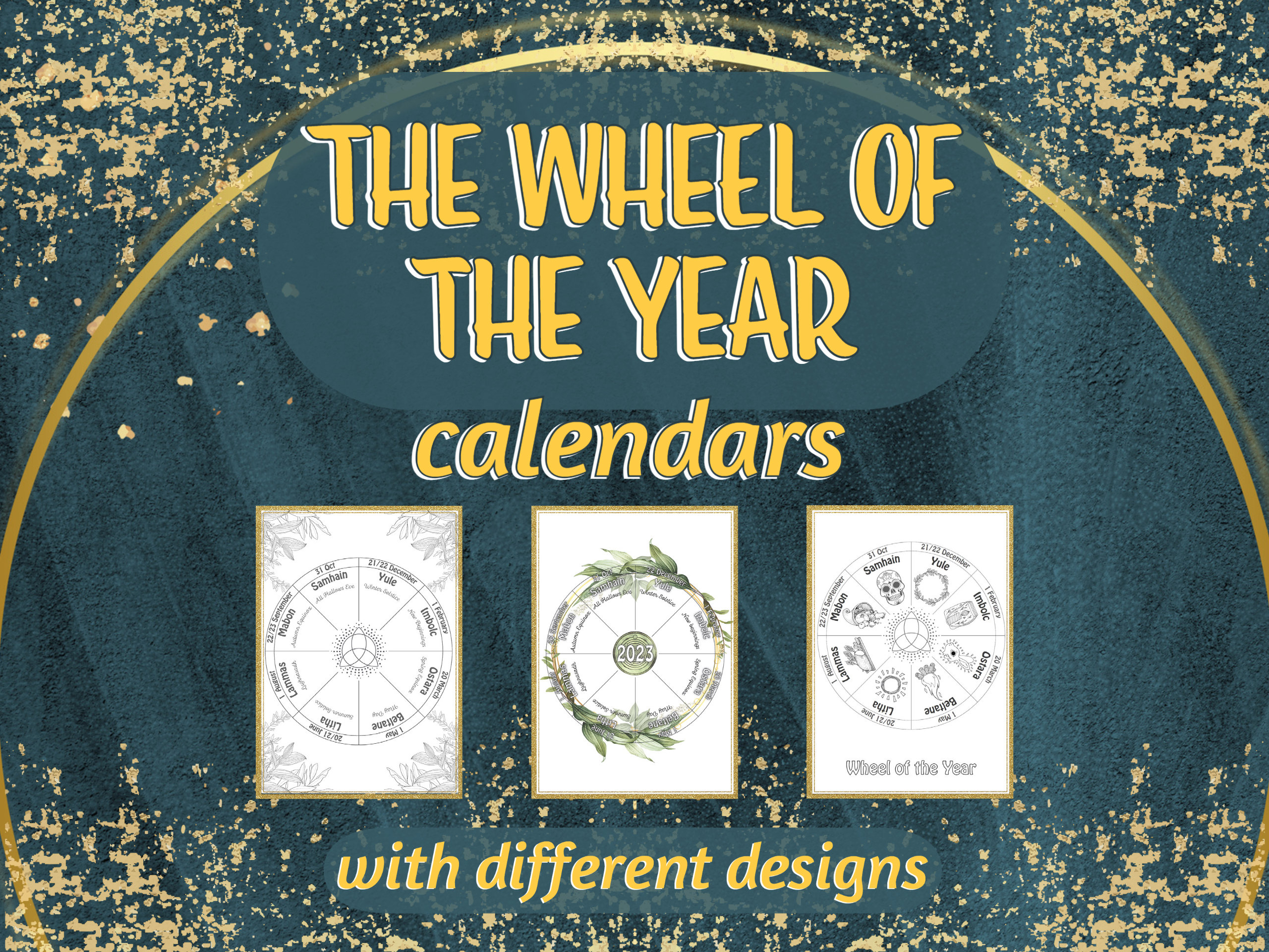 Wheel Of The Year Printable Calendar 2023 2024 2025 Litha - Etsy for Wiccan Calendar 2024 Printable