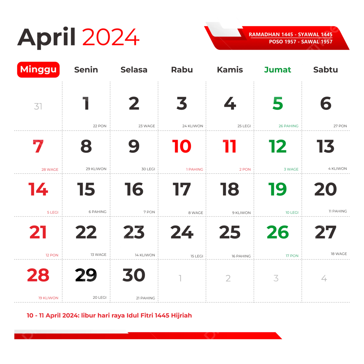 April 2024 Calendar Complete With Red Dates For Holidays With Java within Holidays April 2024 Calendar