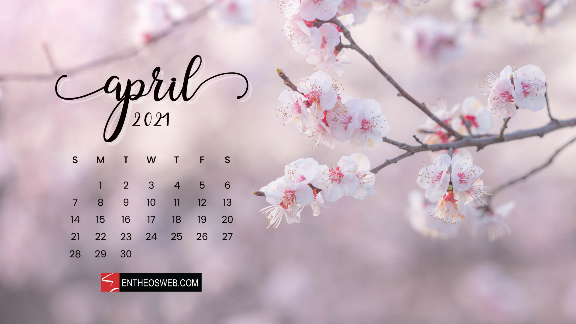 April 2024 Calendar Desktop Wallpaper | Entheosweb regarding April 2024 Calendar Background