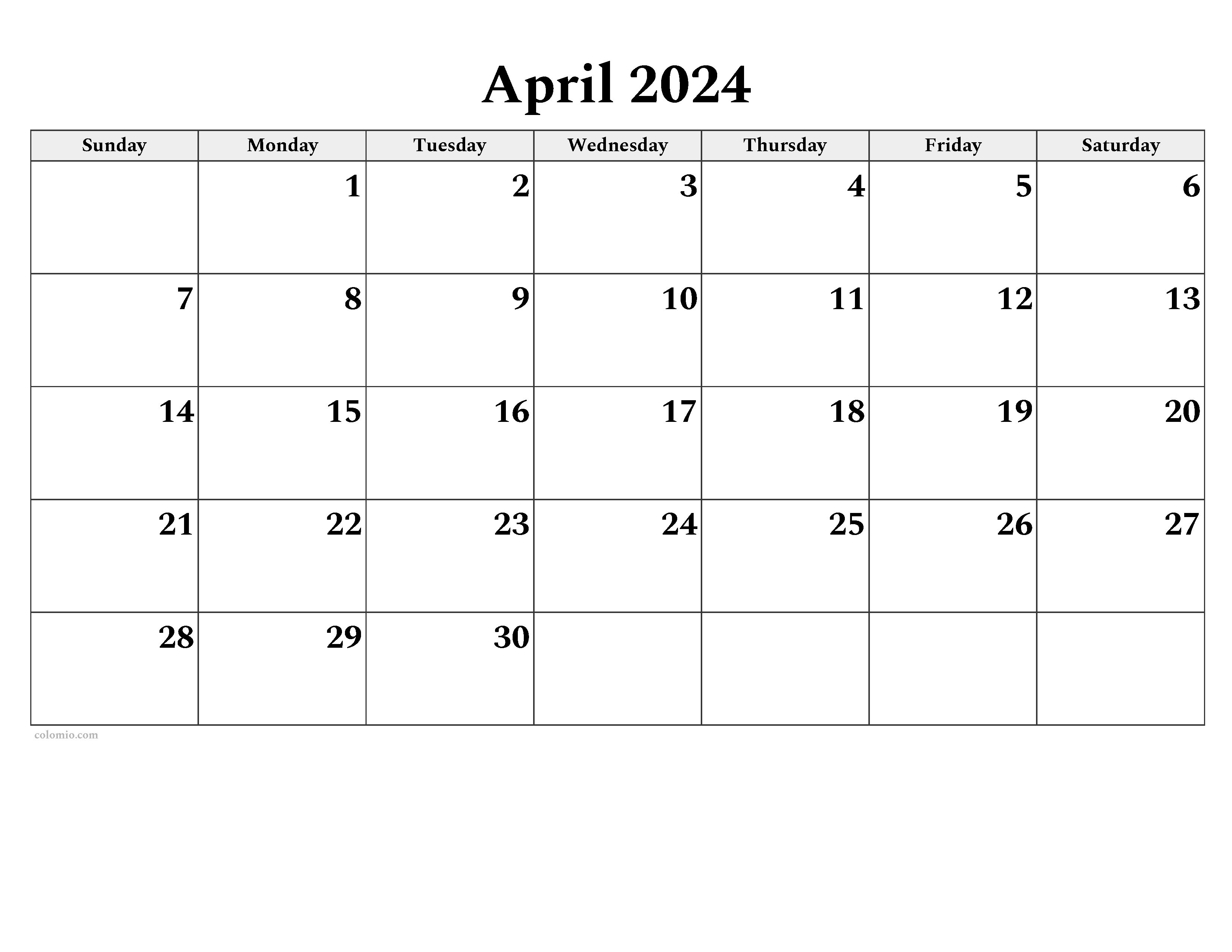 April 2024 Calendar | Free Printable Pdf, Xls And Png regarding April 2024 Calendar Png