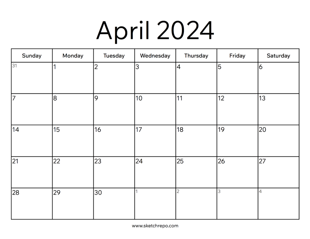 April -May 2024 Calendar | Printable Calendar 2024