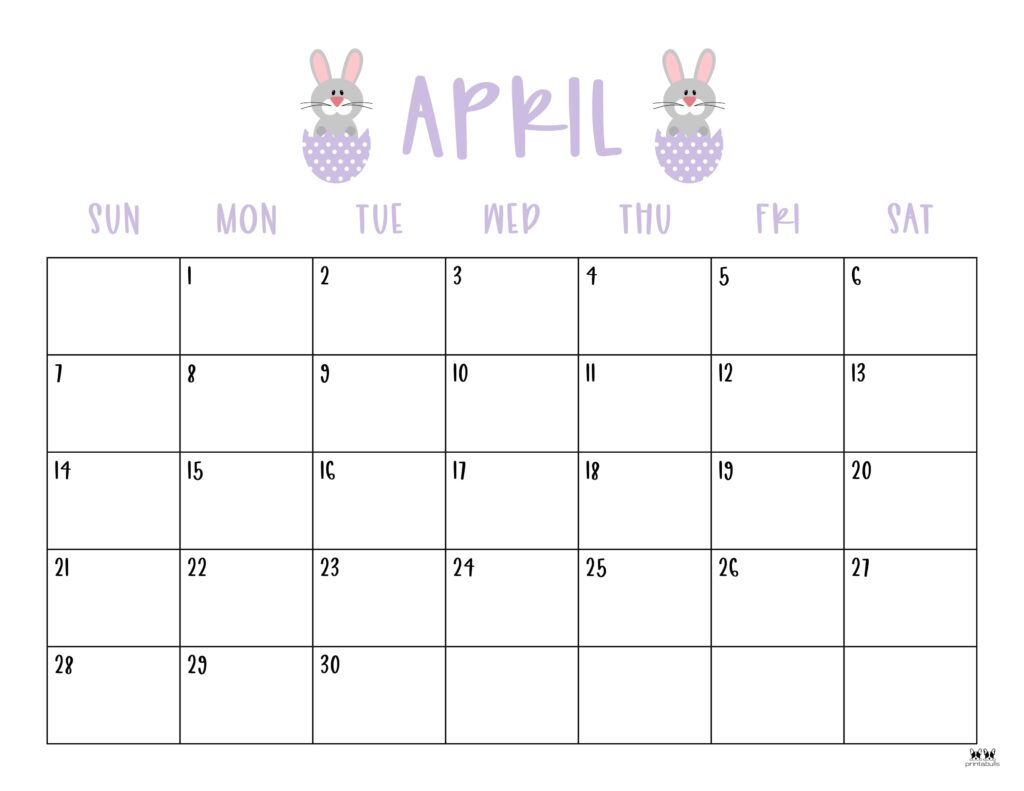 April 2024 Calendars - 50 Free Printables | Printabulls throughout Cute April 2024 Calendar