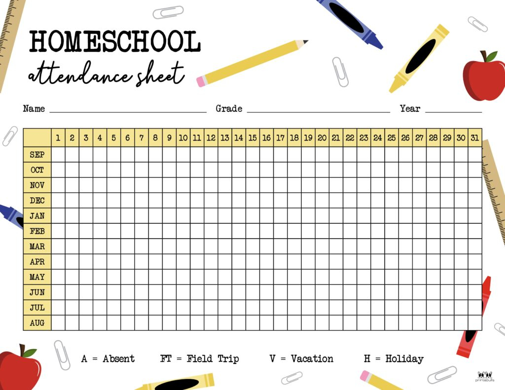 Attendance Sheets - 52 Free Printables | Printabulls with Attendance Sheet August 2024