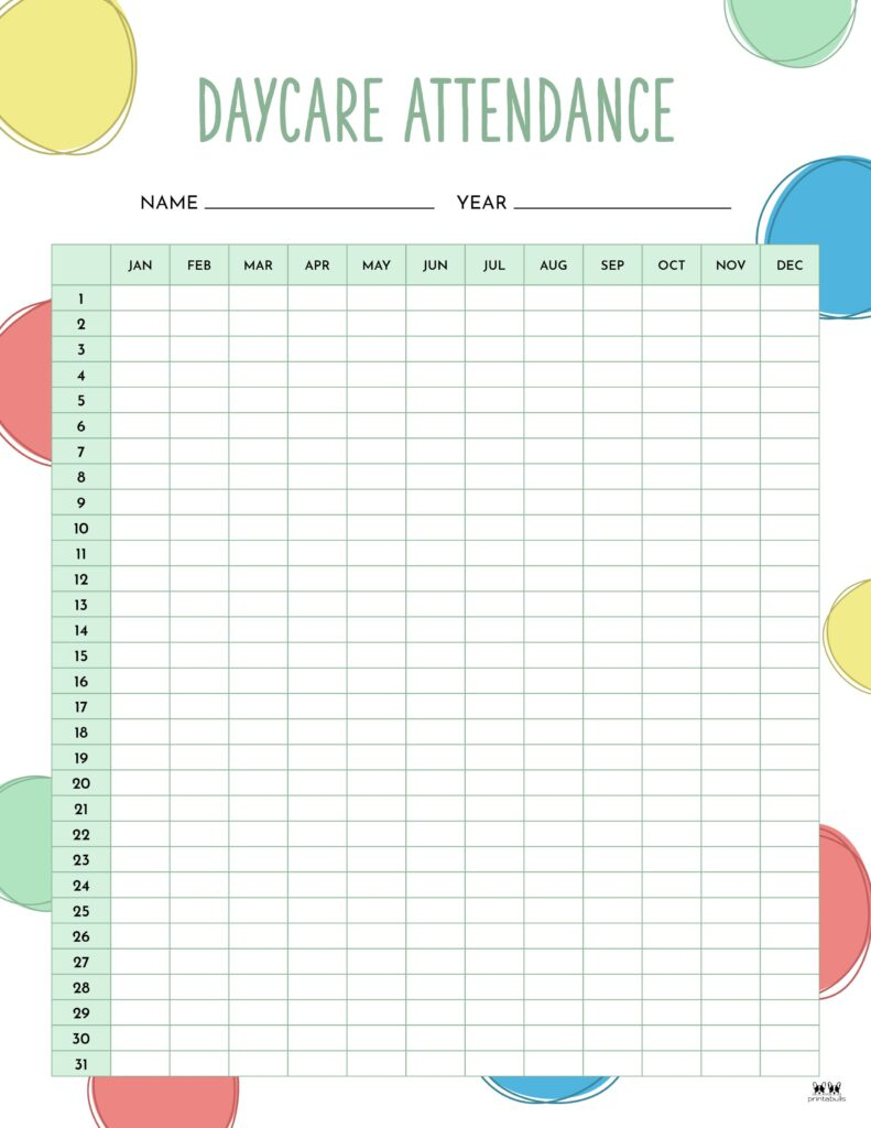 Attendance Sheets - 52 Free Printables | Printabulls with Attendance Sheet May 2024
