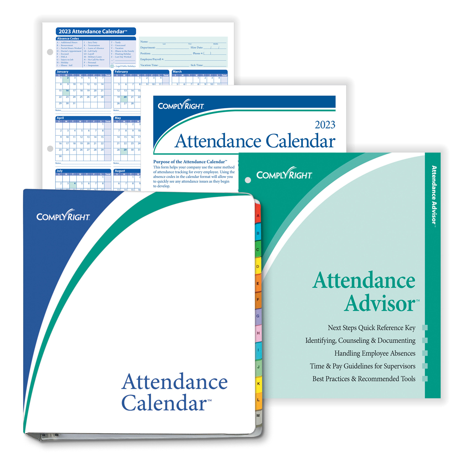 Complyrightdealer | 2024 Attendance Calendar Kit, Pack Of 200 inside Time And Attendance Calendar 2024