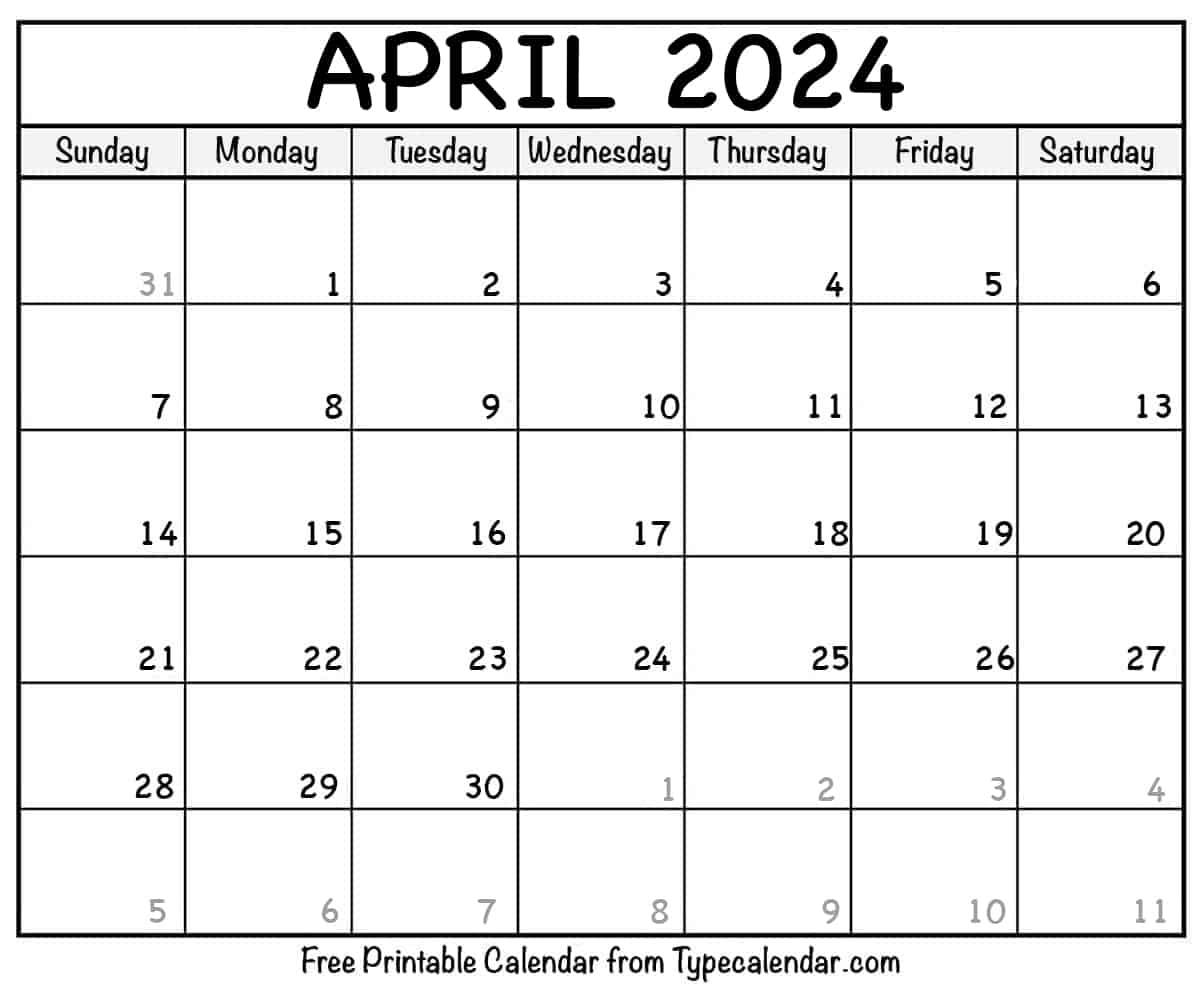 Free Printable April 2024 Calendars - Download pertaining to April 22 Calendar 2024