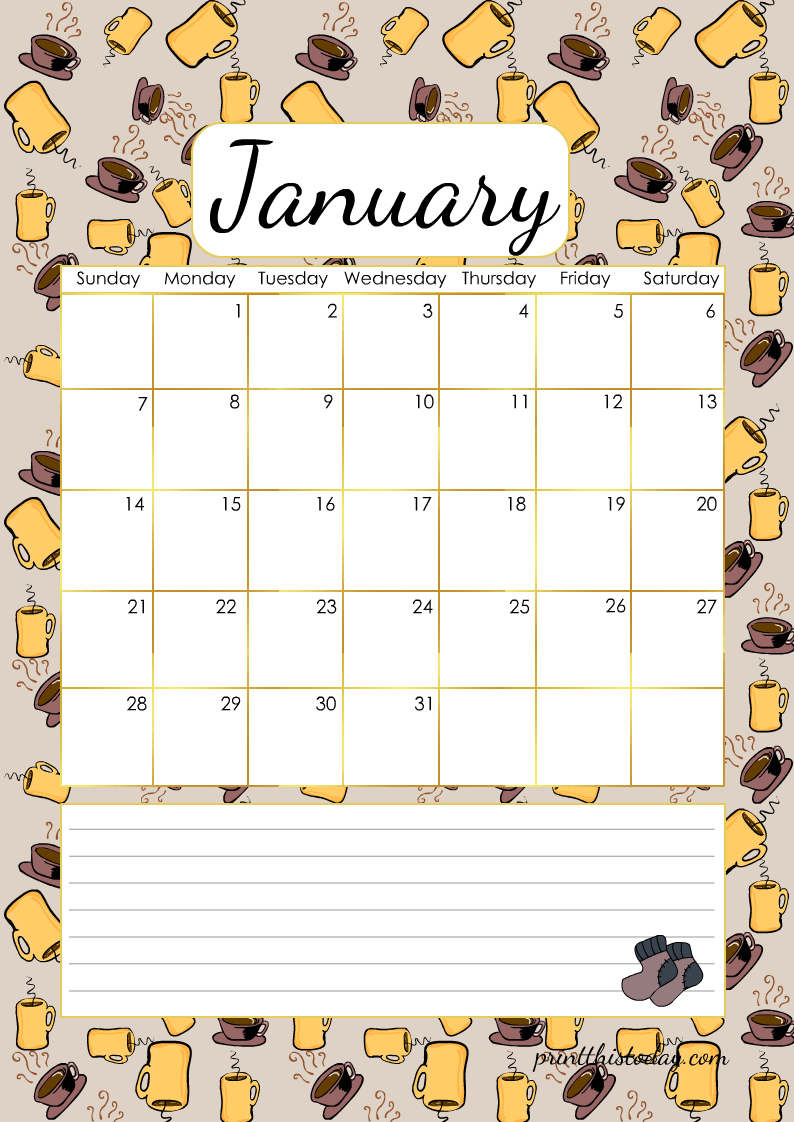 Free Printable Cute 2024 Monthly Calendar for 2024 Cute Calendar Printable