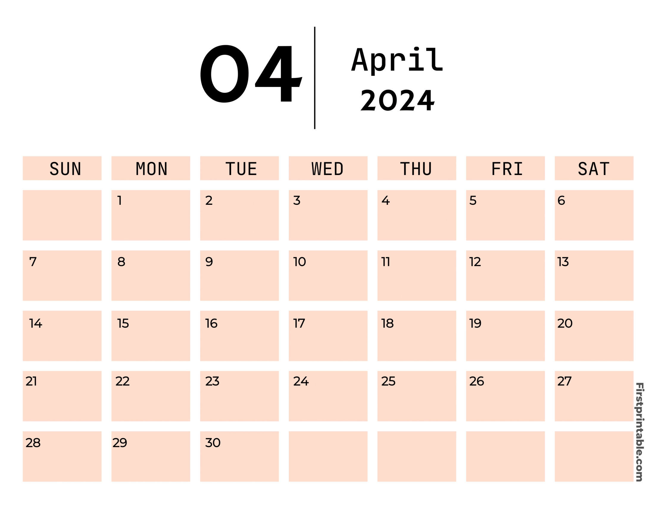 Free Printable &amp;amp; Fillable April Calendar 2024 intended for Fillable April 2024 Calendar