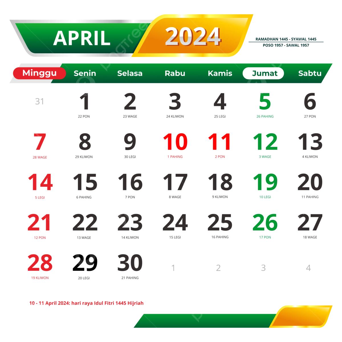 Kalender April 2024 Compleet Met Rode Datums Voor Nationale in Calender 2024 April