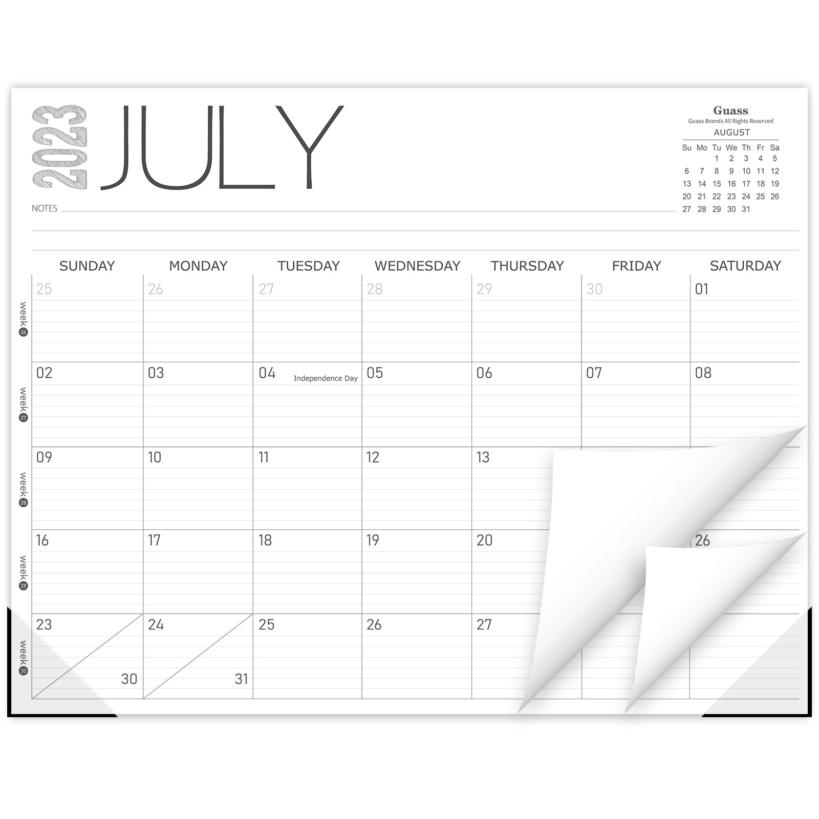 2023-2024 Desk Calendar - Desk Calendar From July 2023 To June 2024, 14 X 11 Inches, 12 Monthly Desktop Calendar With Week Numbers, Thick Paper And regarding Desk Calendar July 2023-June 2024