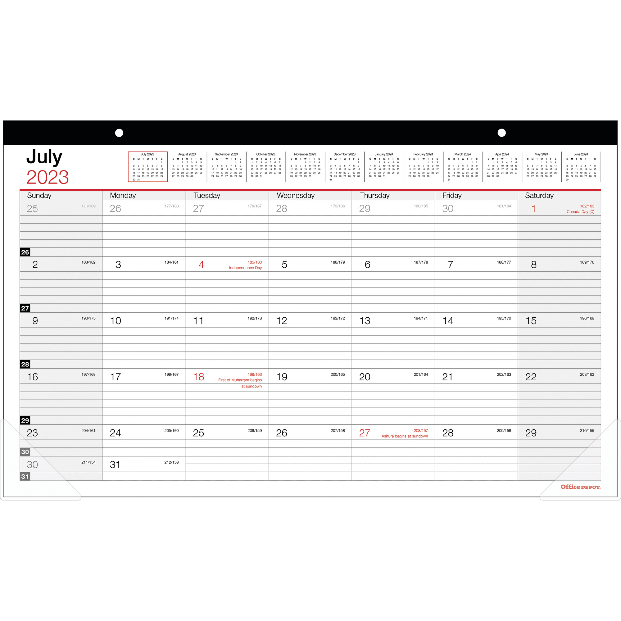 2023-2024 Office Depot® Brand Monthly Academic Desk Calendar, 17-3/4&amp;quot; X 10-7/8&amp;quot;, 30% Recycled, July 2023 To June 2024 throughout July 2023 To June 2024 Desk Calendar