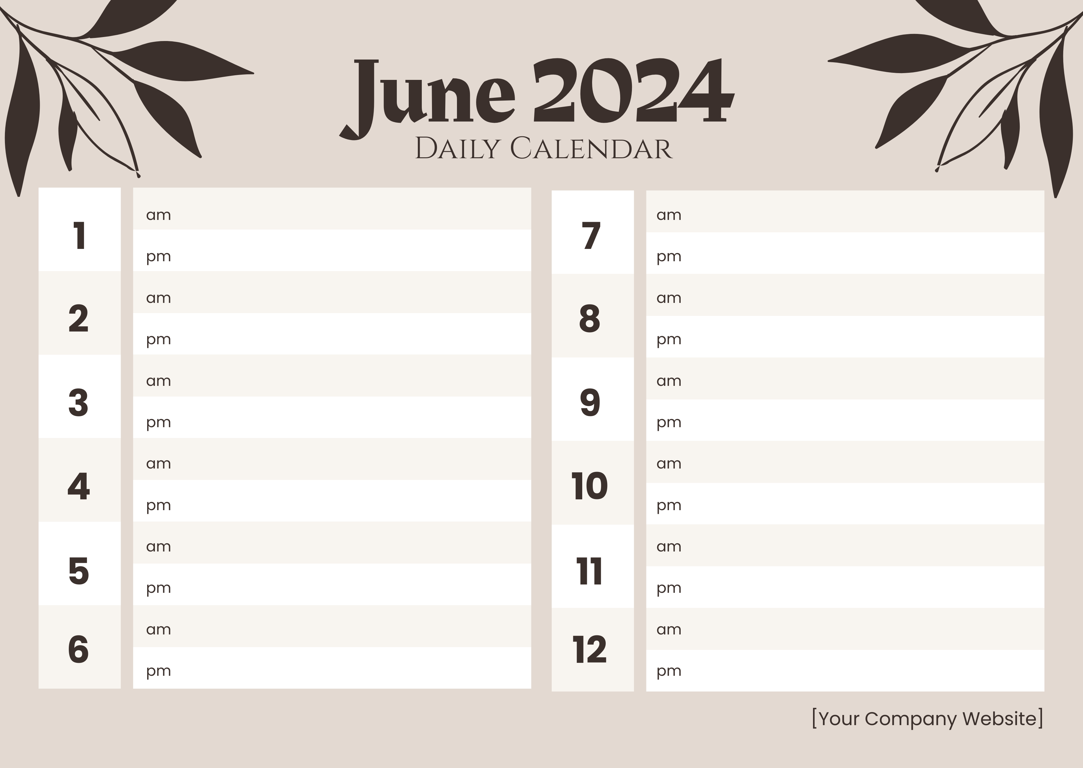 Daily Calendar 2024 June Template - Edit Online &amp;amp; Download Example pertaining to June Daily Calendar 2024