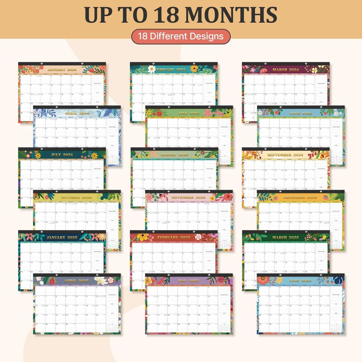Desk Calendar 2024-2025, January 2024- June 2025, 18-Months,17&amp;#039;&amp;#039;X with Desk Calendar July 2024 - June 2025