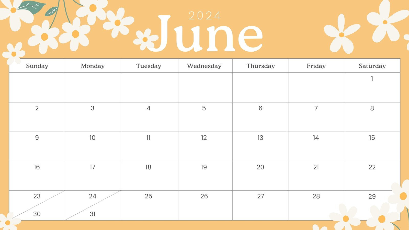 Free Printable, Custom June 2024 Calendar Templates | Canva regarding June 2024 Calendar Image