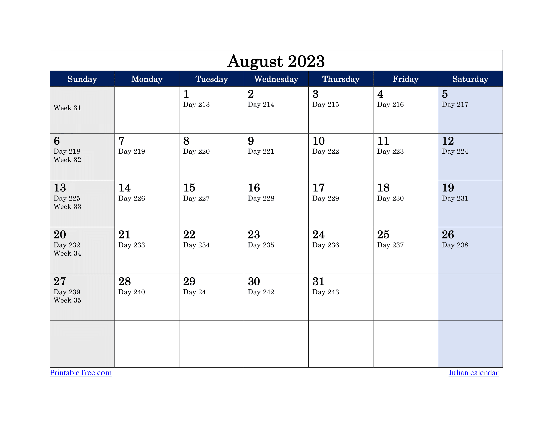 Julian Day Calendar 2024 Genovis Printable Calendar 2025