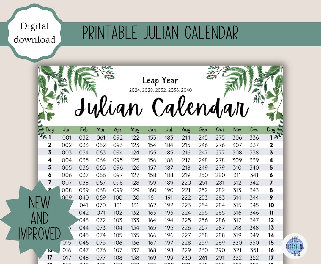Julian Calendar Military And Government Leaf Design Digital within Leap Year Julian Calendar 2024
