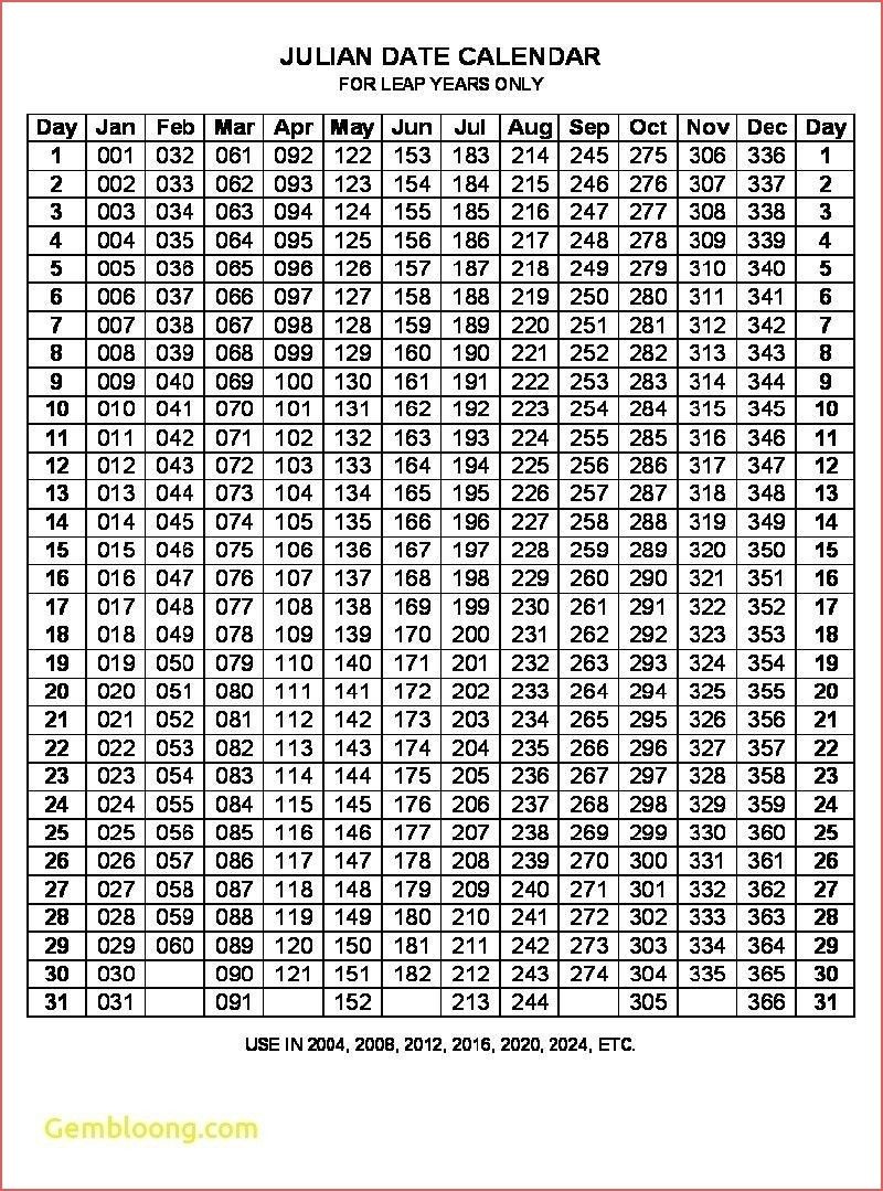 Julian Date Calendar Leap Year Printable | Calendar Printables with Julian Date Calendar For 2024 Printable