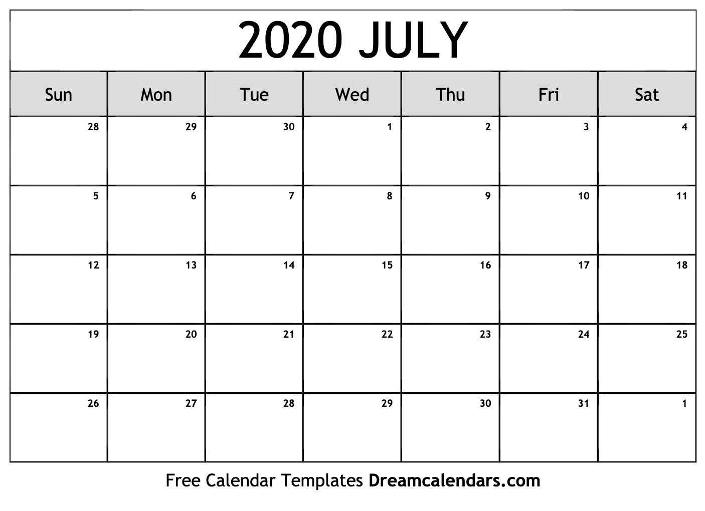 July 2020 Calendar - Free Printable With Holidays And Observances regarding Free Printable Calendar July 202
