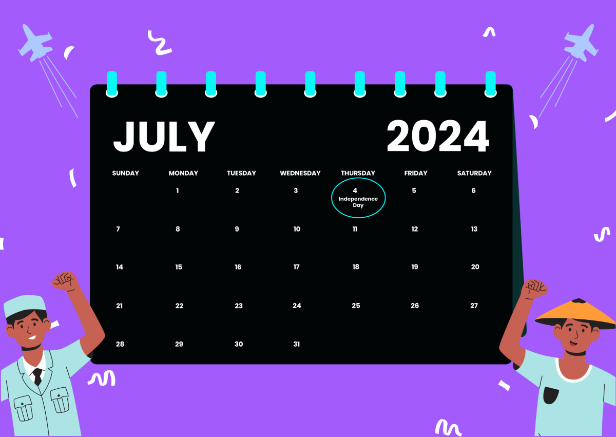 July 2024 Calendar Events Template - Edit Online &amp;amp; Download with July 2024 Calendar Events