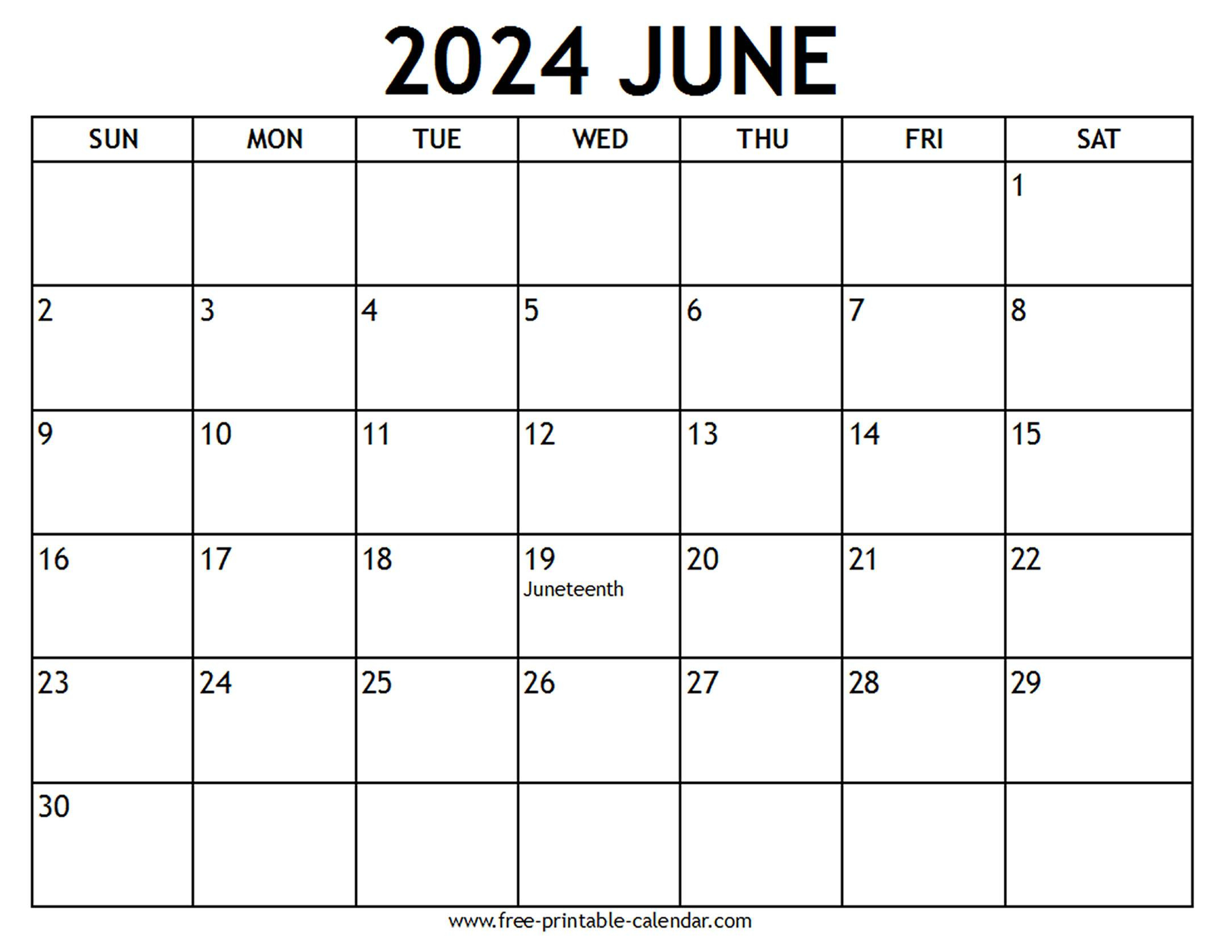 June 2024 Calendar Us Holidays - Free-Printable-Calendar regarding Holidays In June 2024 Calendar
