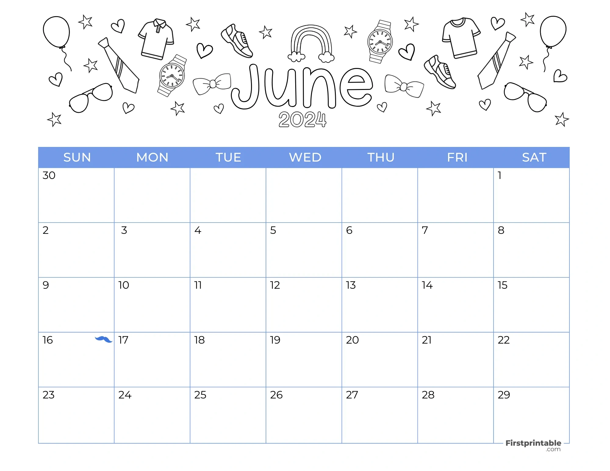 June 2024 Calendars | 40 Free Printable Pdf intended for June 2024 Calendar Father&amp;#039;S Day