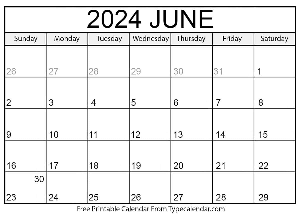 June 2024 Calendars | Free Printable Templates intended for Monthly Calendar July 2023-June 2024