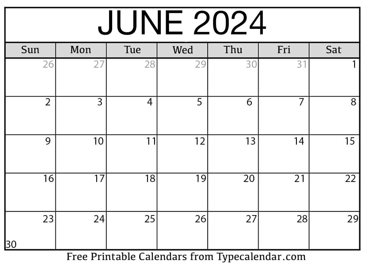 June 2024 Calendars | Free Printable Templates pertaining to July 2024 June 2024 Calendar Printable