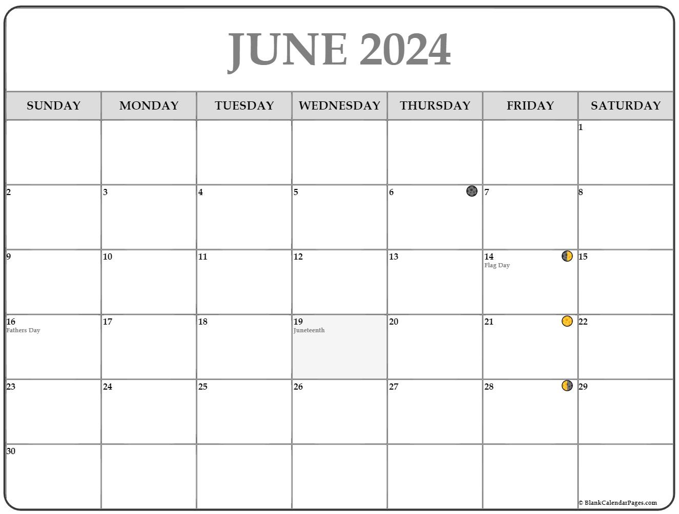 June 2024 Lunar Calendar | Moon Phase Calendar throughout Full Moon Calendar June 2024