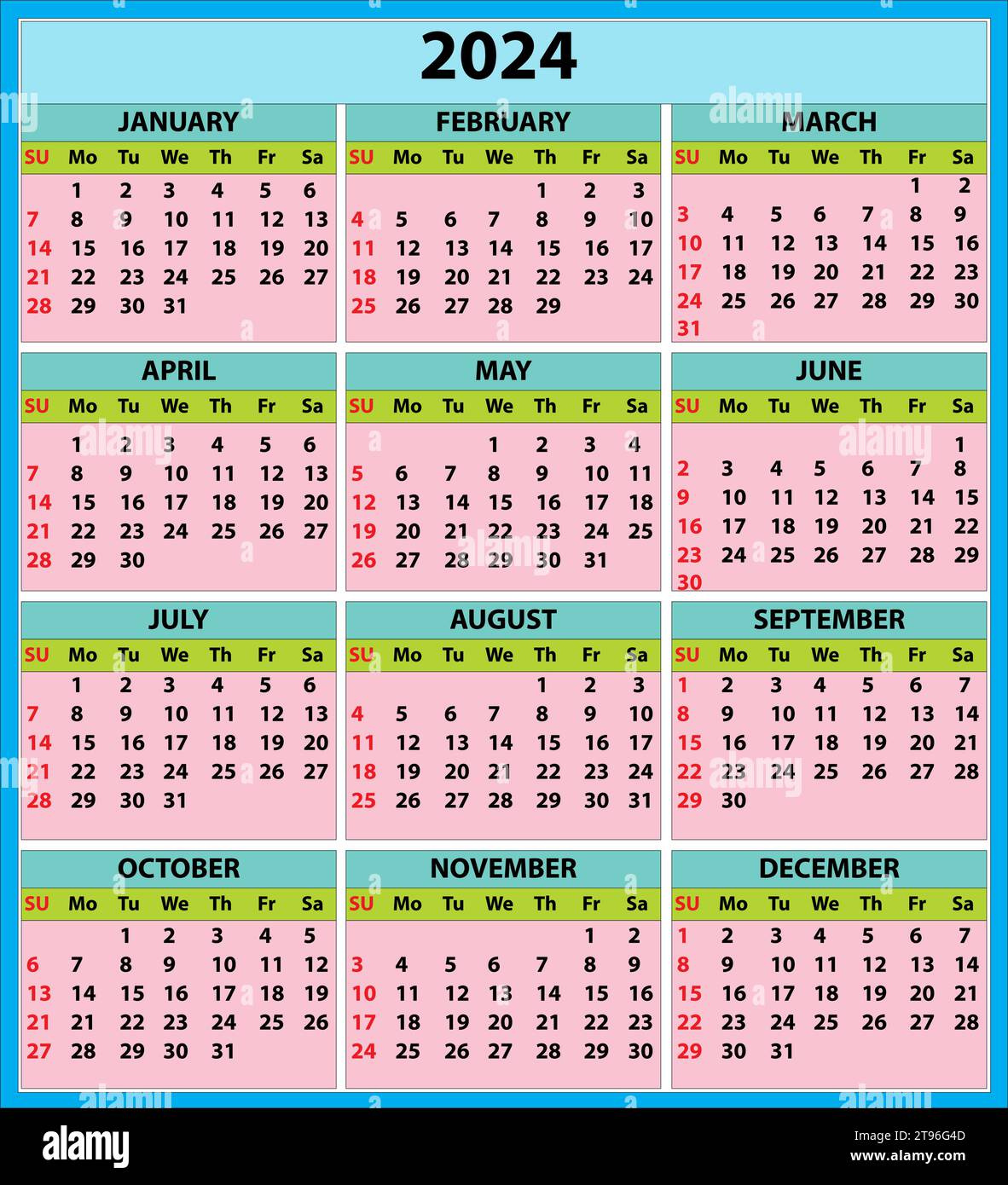 June 2024 Stock Vector Images - Page 3 - Alamy pertaining to March April May June July 2024 Calendar