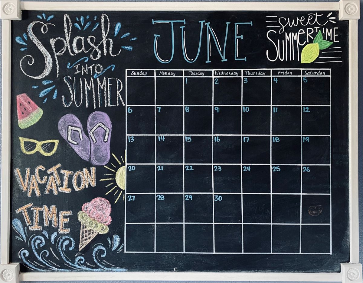 June Chalkboard Calendar 2021 In 2024 | Chalkboard Calendar, Dry for June Dry Erase Calendar Ideas 2024