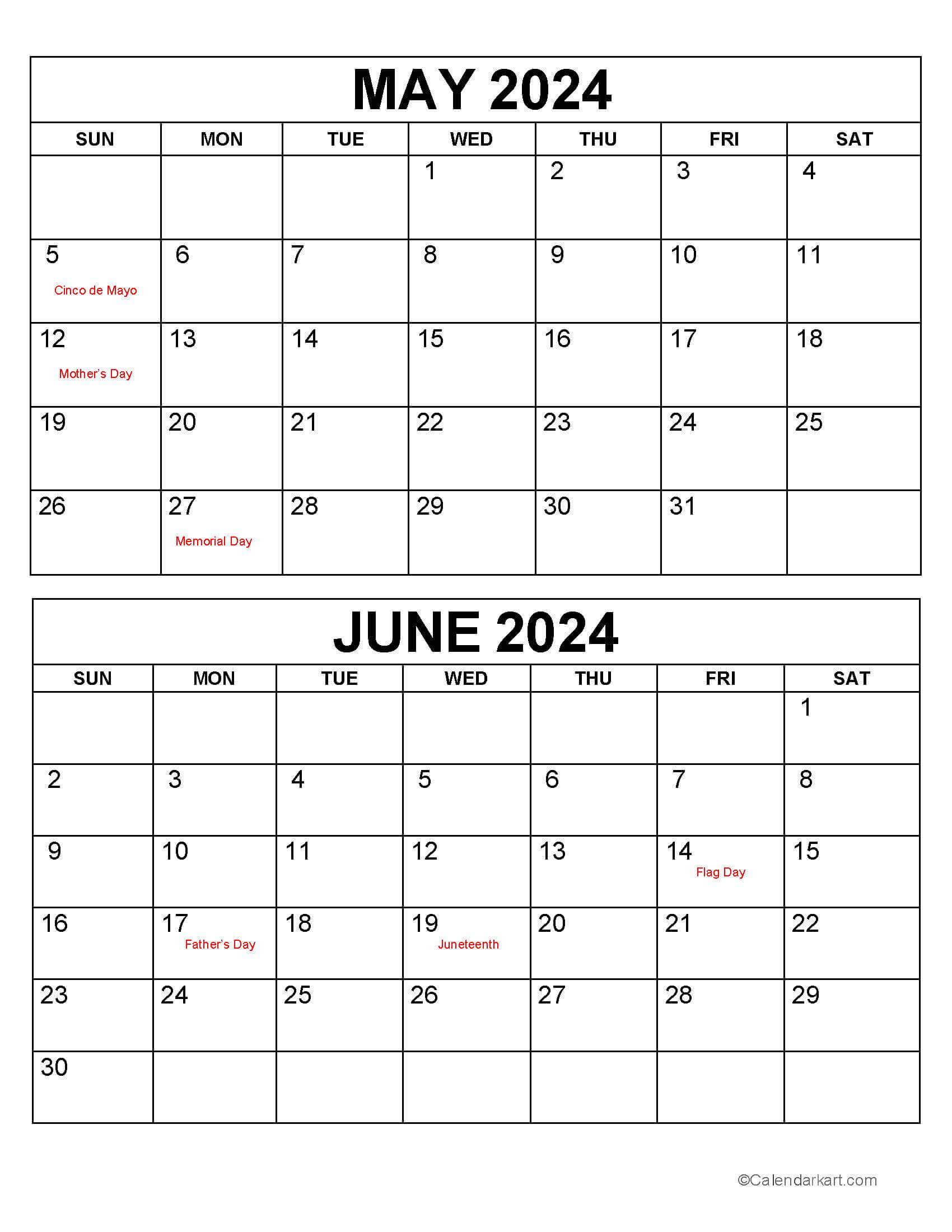 May June 2024 Calendars (3Rd Bi-Monthly) - Calendarkart with regard to May/June 2024 Calendar