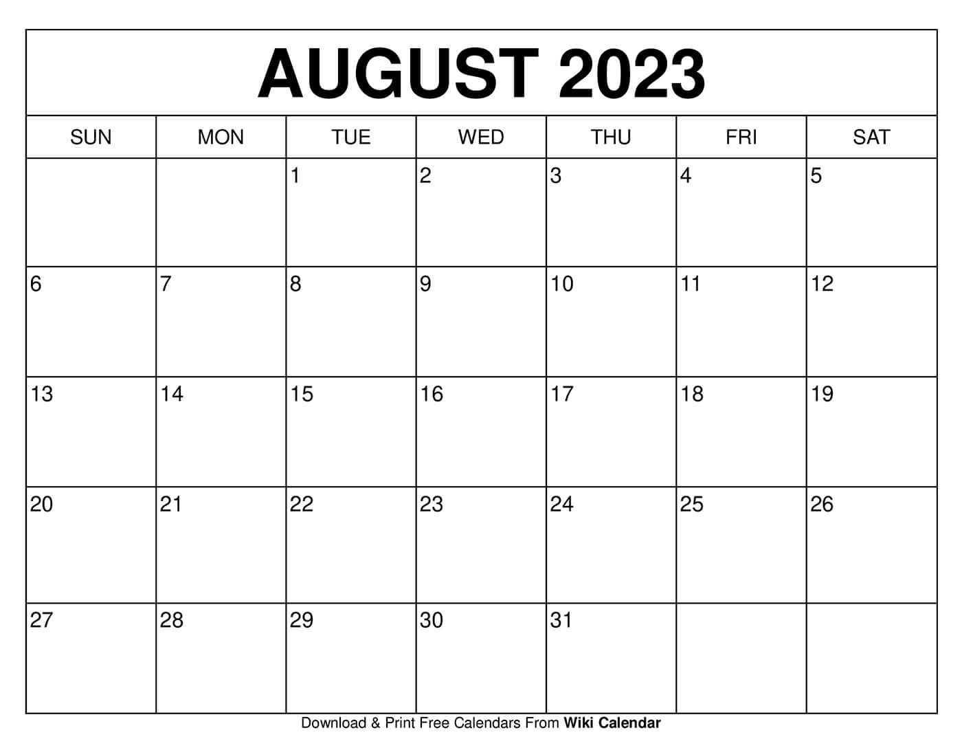 Printable August 2024 Calendar Templates With Holidays with Printable Monthly Calendar August 2023-June 2024