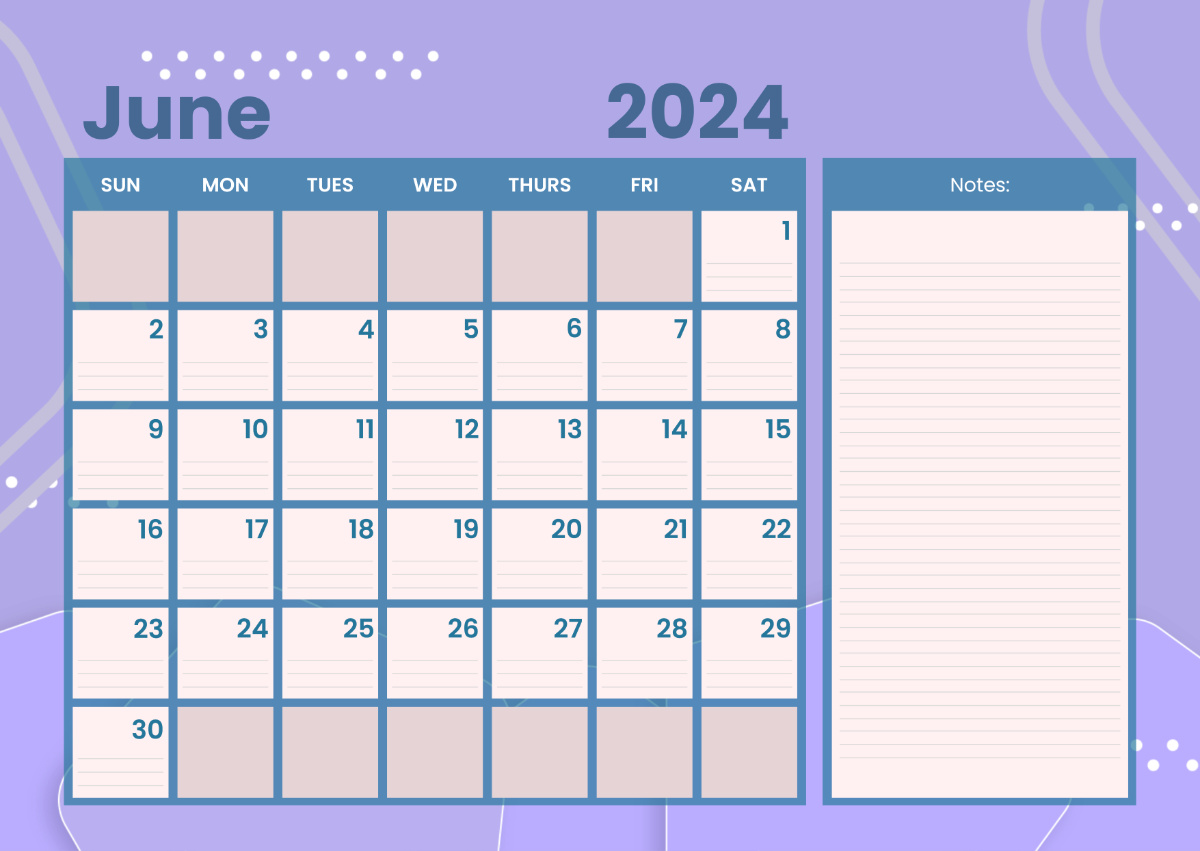 Sports Calendar June 2024 Template - Edit Online &amp;amp; Download with Sports Calendar June 2024
