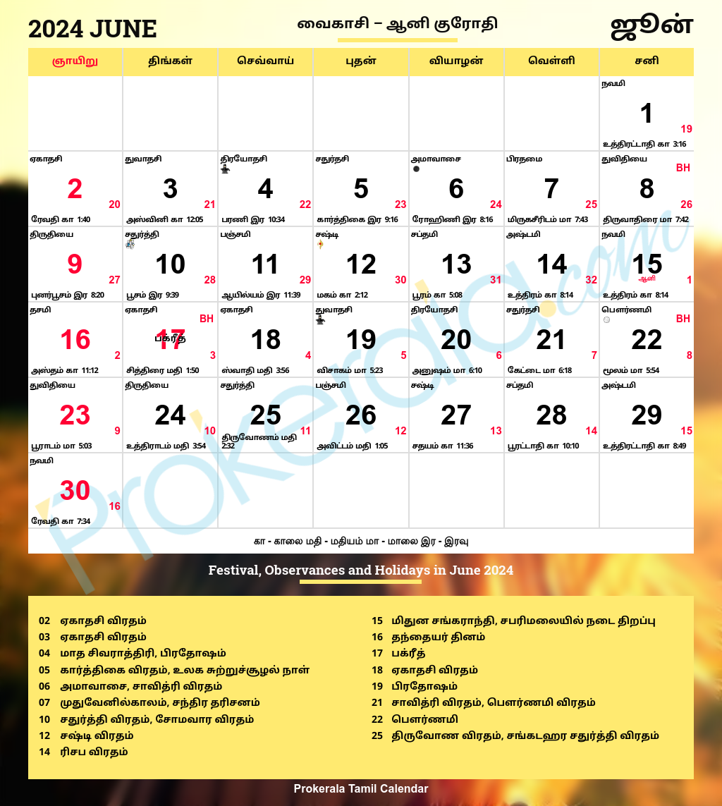 Tamil Calendar 2024, June inside June 2024 Tamil Calendar